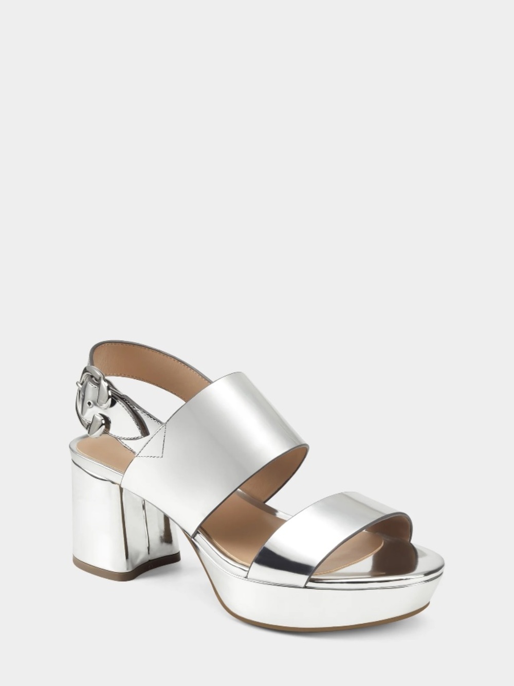 Aerosoles "Camera" Women's Platform Sandal in Silver Metallic Size 7